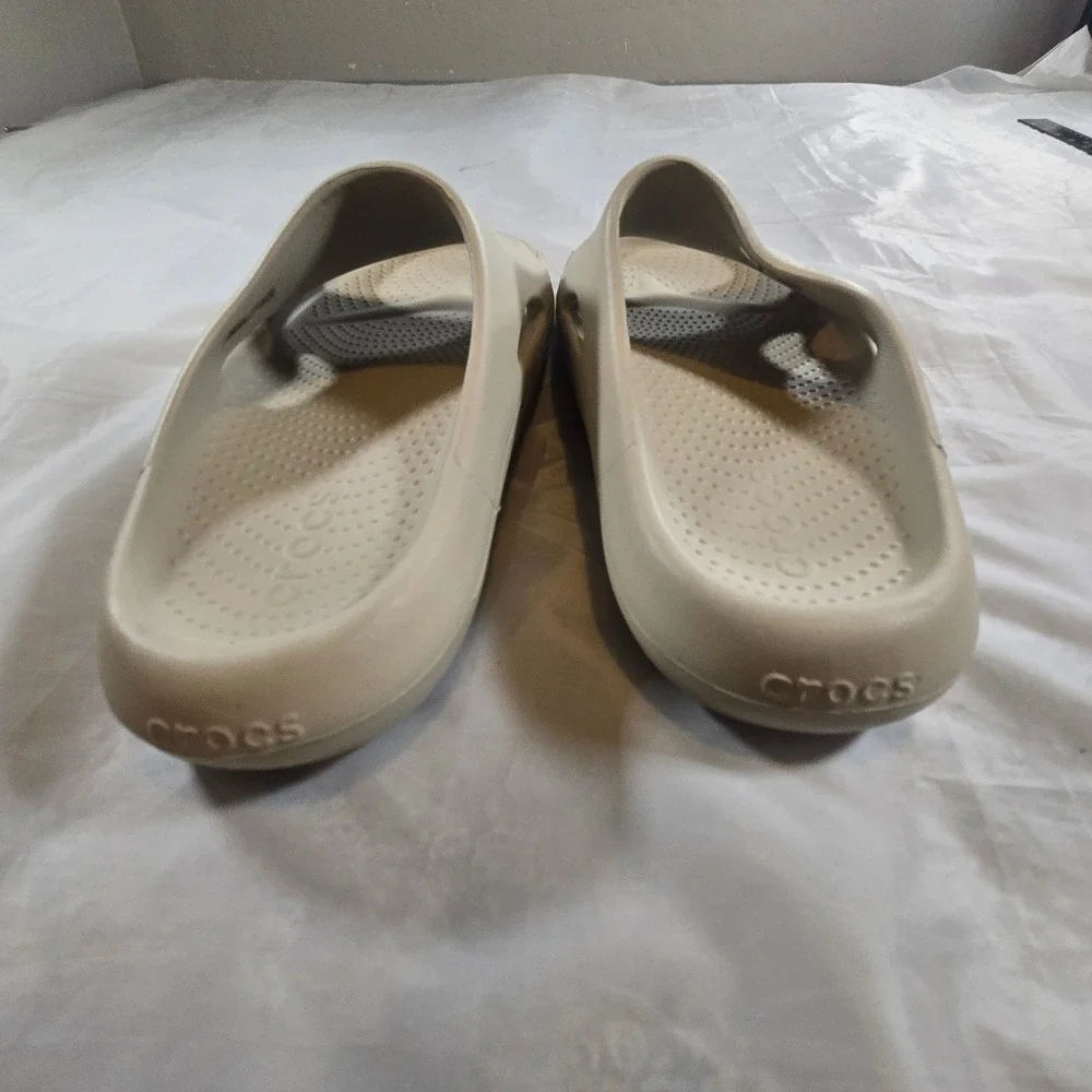 Crocs Mellow Recovery Slide Bone Beige Tan Men 10 Women 12 Comfort Sandals